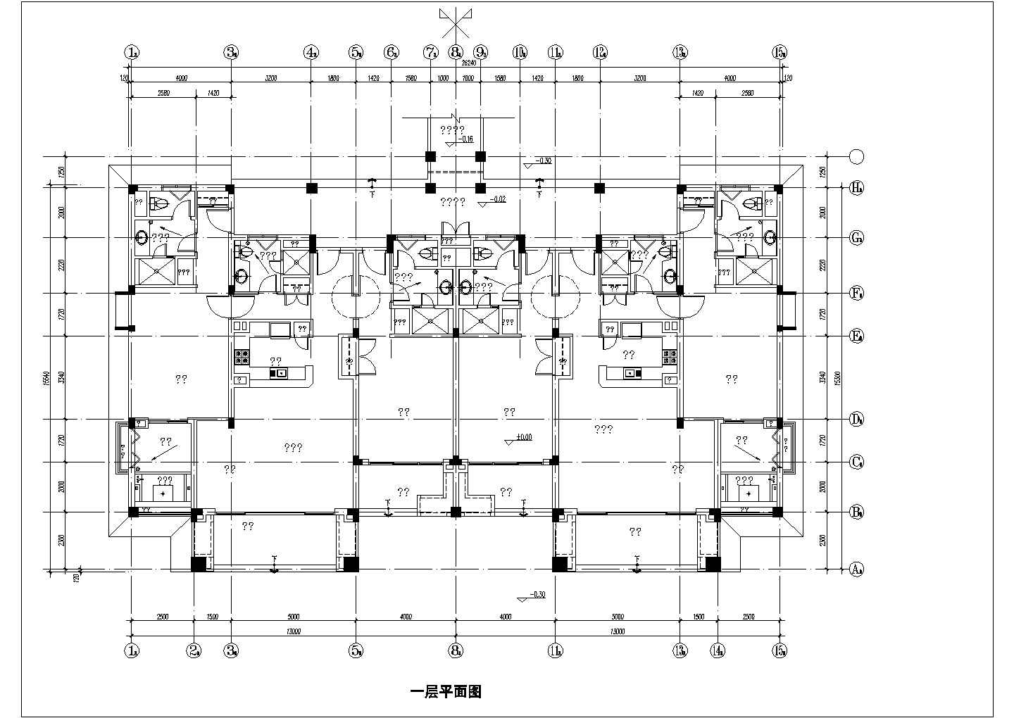 酒店式公寓CAD设计建筑施工图