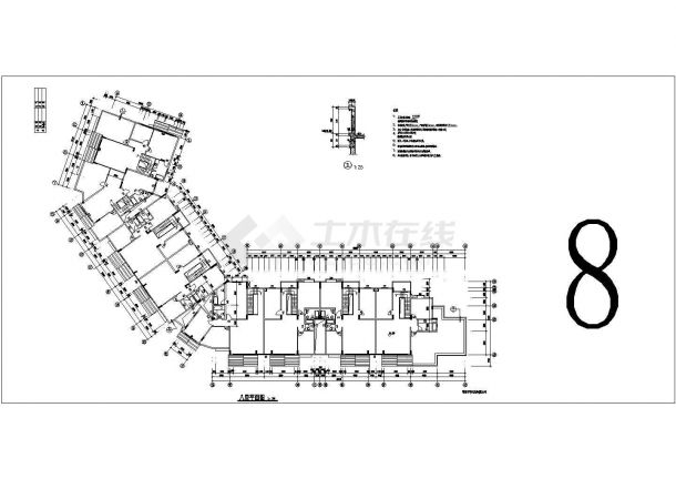 金天花园小区CAD建筑设计施工图-图二