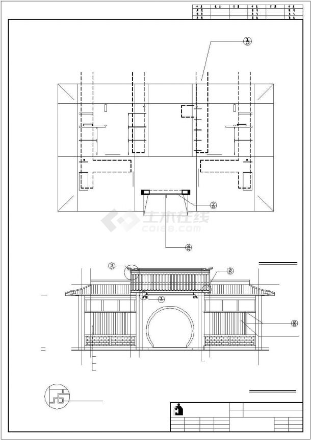 某公园厕所建造设计规划CAD图-图一