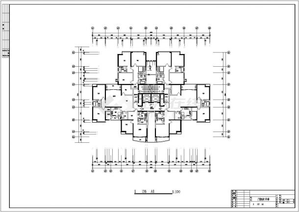 广厦经典高层住宅CAD建筑施工图-图二