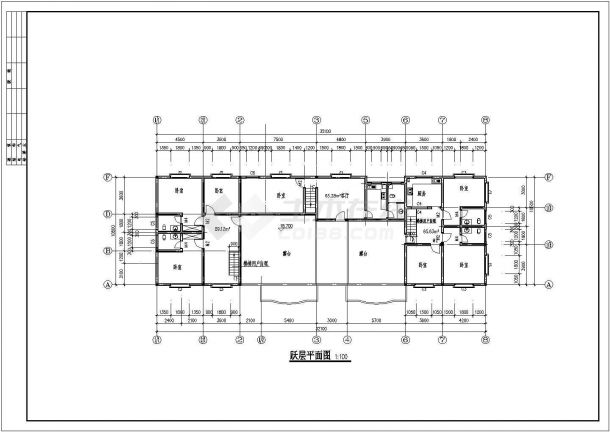 蝴蝶园住宅楼CAD建筑施工图-图二
