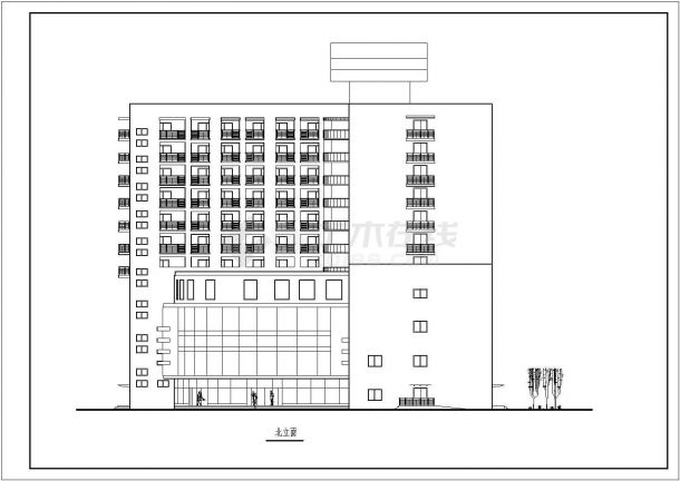 高层综合楼CAD建筑施工图-图二