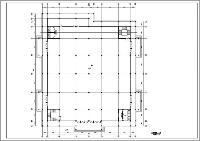 现代仿古建筑服务中心建筑设计cad施工图_图1