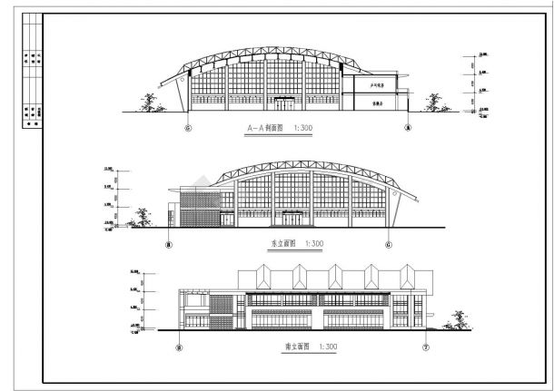 2层学校体育馆建筑方案全套设计图-图二