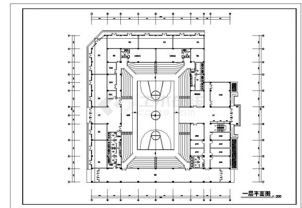 2层5800平米体育馆建筑方案全套设计施工图-图二
