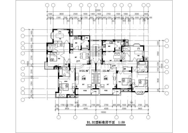 某地多个住宅楼户型结构设计图-图二