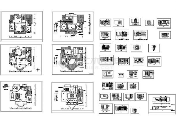 某地区经典风格小区别墅精装修设计施工方案CAD图纸-图一