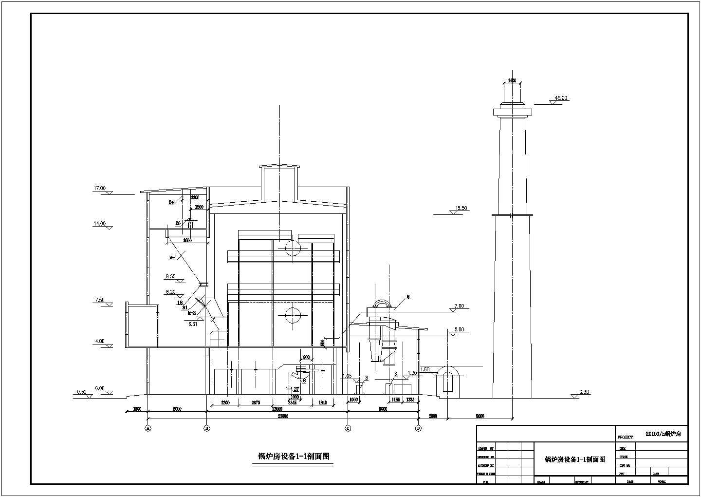 某发电厂锅炉房详细布置图