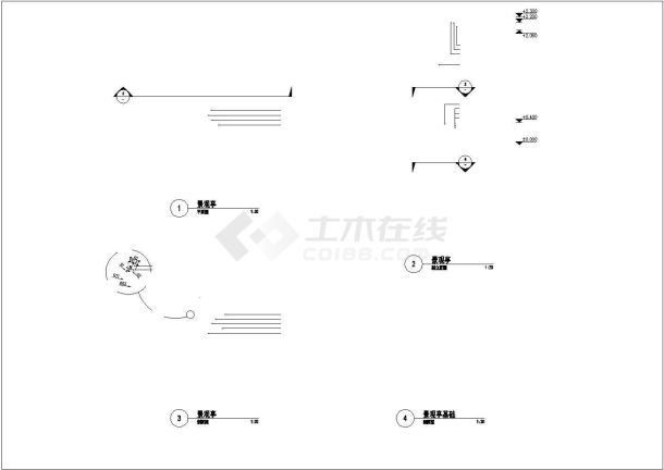 某公园景观亭设计方案图-图一