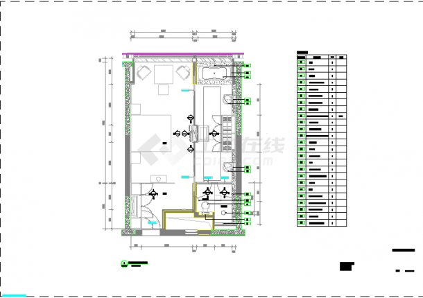 某高级酒店客房平面布置参考CAD图-图二