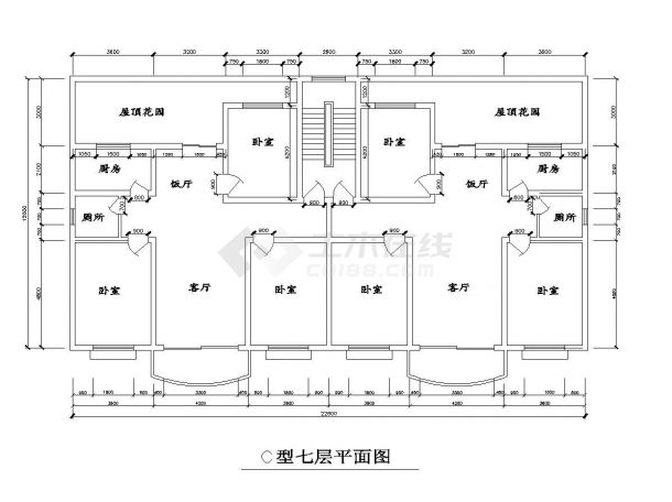 某小区户型CAD各层平面设计图-图二