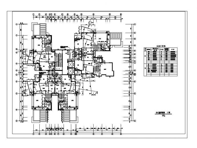 某多层住房楼CAD平面建筑图_图1