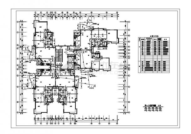 某多层住房楼CAD平面建筑图-图二