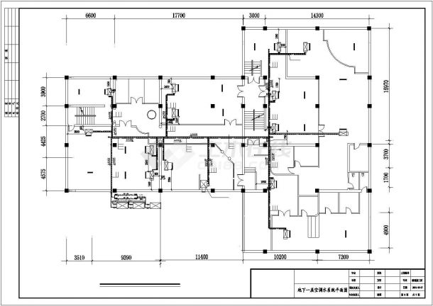 某洗浴中心中央空调施工设计平面详图-图二