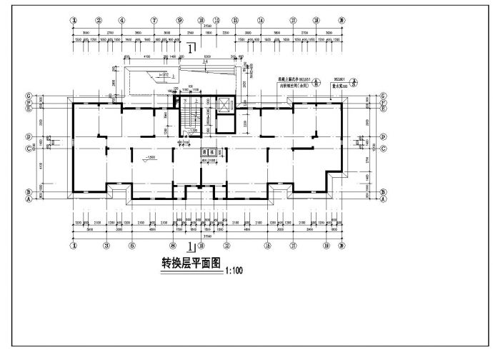某高层住房楼CAD人防平面设计图_图1
