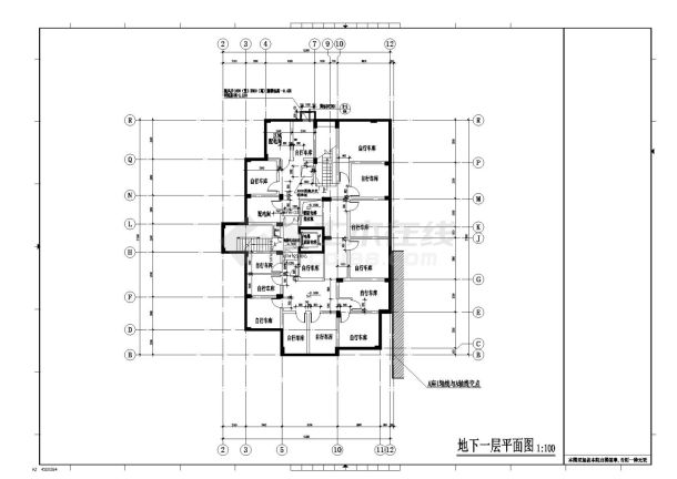 某地市居民住房小区CAD平面施工图-图二