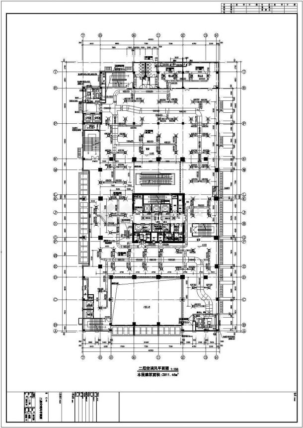 青岛某多层综合楼全套空调通风施工设计cad图纸-图二