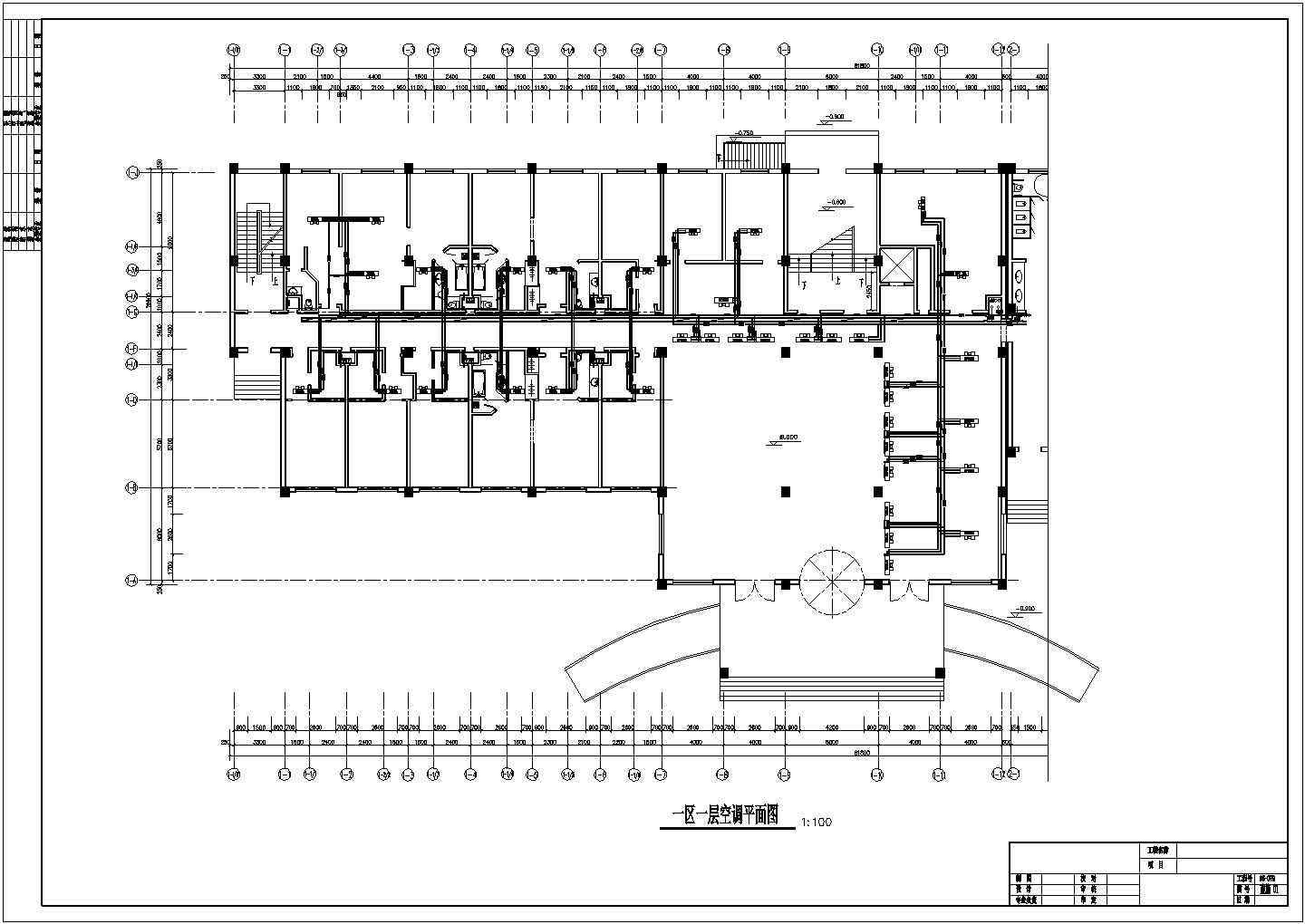新疆某宾馆空调工厂全套设计cad图（含各层空调平面图）
