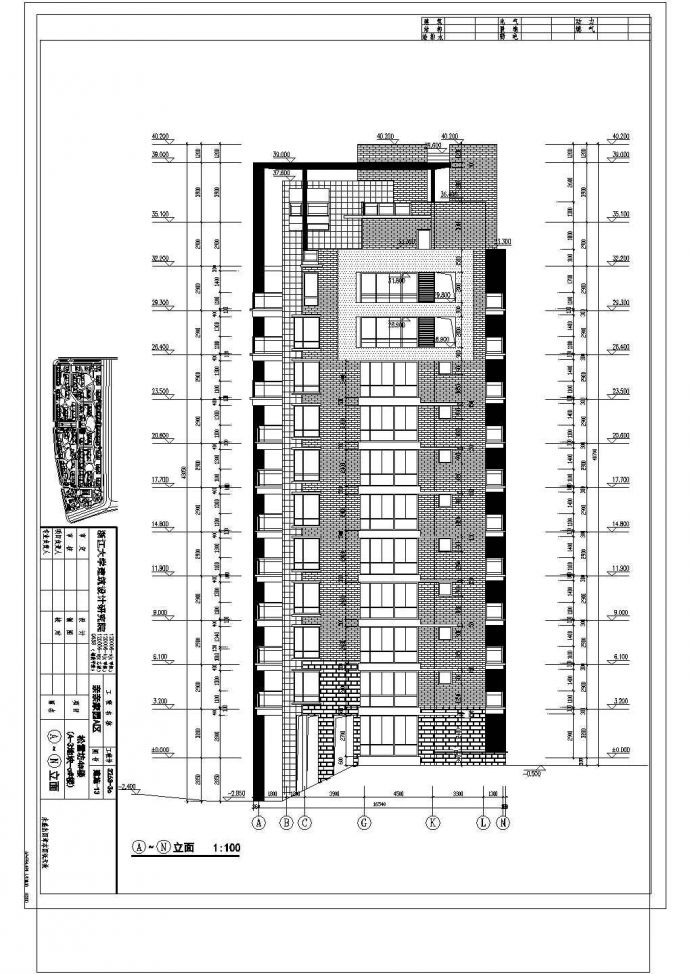 某地小型高层住宅建筑设计图纸_图1