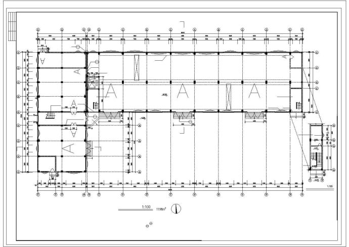 某办公楼建筑设计参考布置CAD图_图1