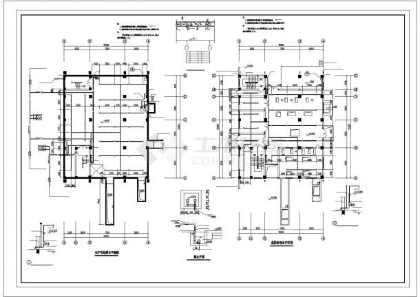 [湖南]饲料厂车间及科技综合楼给排水消防CAD施工图-图一