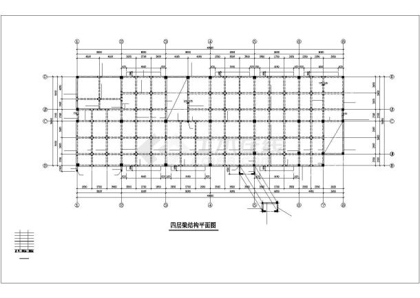 武义县某5层框架办公楼结构CAD图-图一