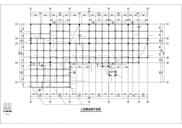武义县某5层框架办公楼结构CAD图-图二