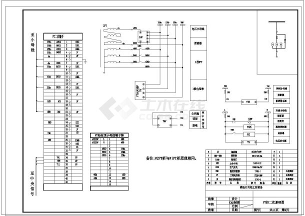 某酒店高压配电一次接线及二次原理图-图二