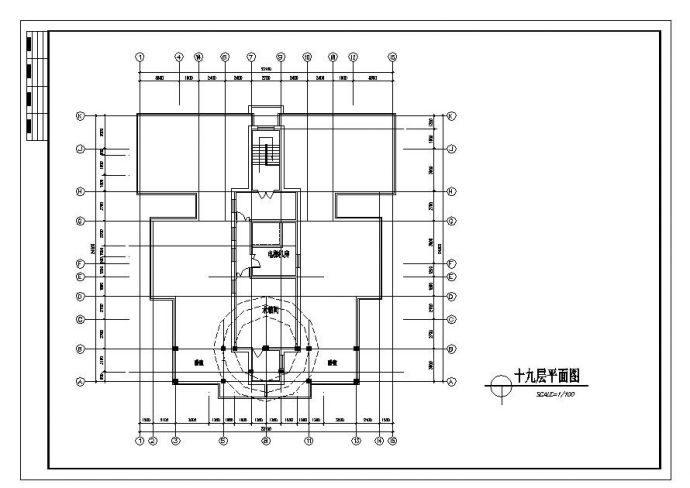 某高层住房CAD平面方案图_图1