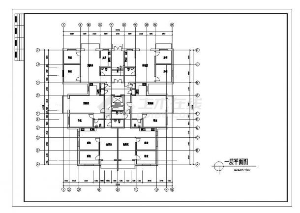 某高层住房CAD平面方案图-图二