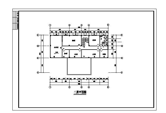 某水库三层大楼CAD平面图_图1