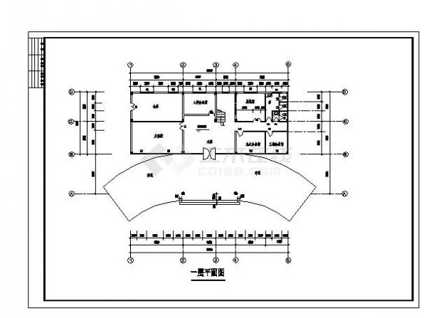 某水库三层大楼CAD平面图-图二