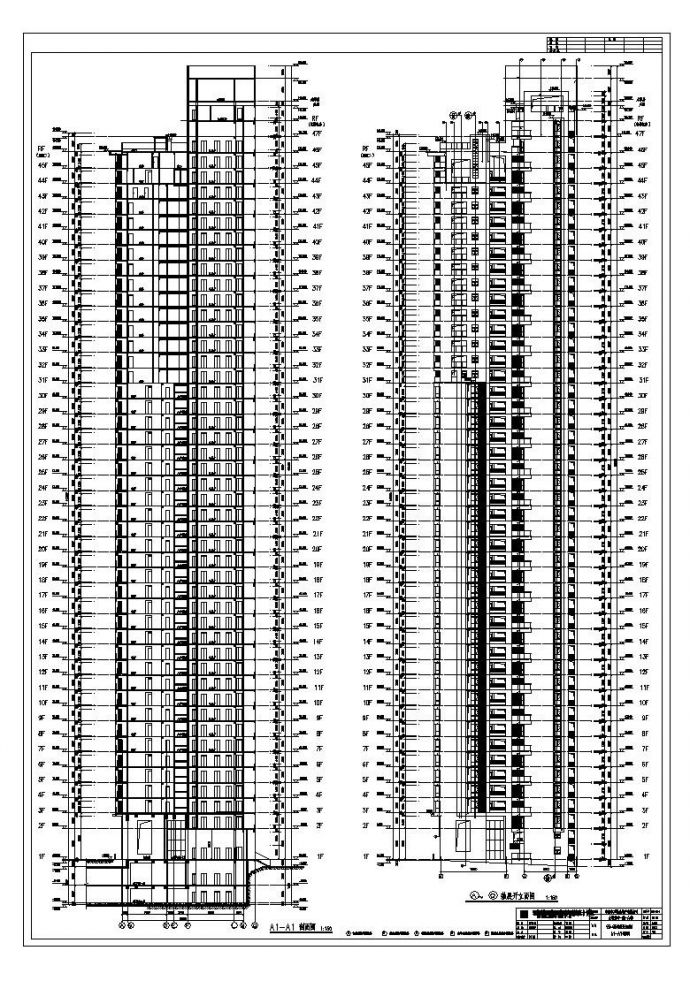 某地市高层建筑CAD平面设计图_图1