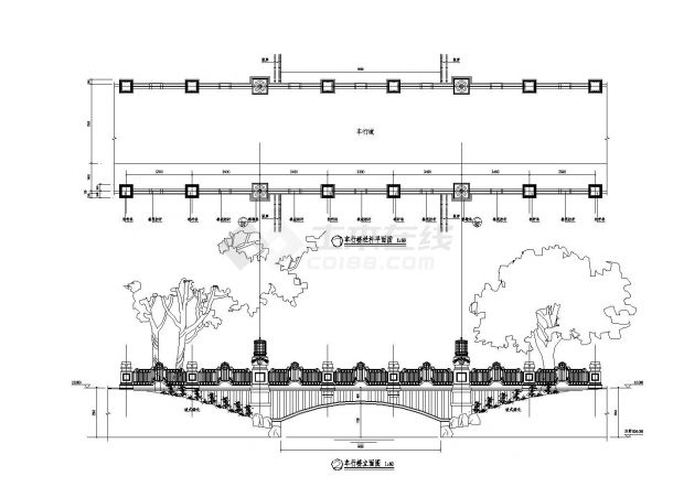 车行桥结构CAD立面设计图-图一