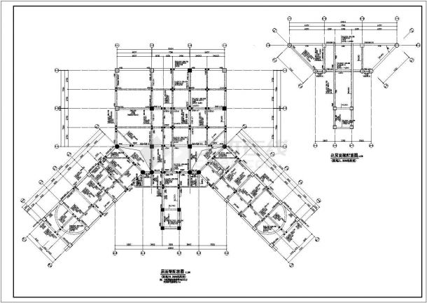 某地区5层蝶形办公楼框架结构施工图-图二