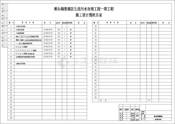 某县主动增氧型净化池+人工湿地处理农村生活污水工程设计cad全套工艺施工图纸（ 含设计说明）-图一