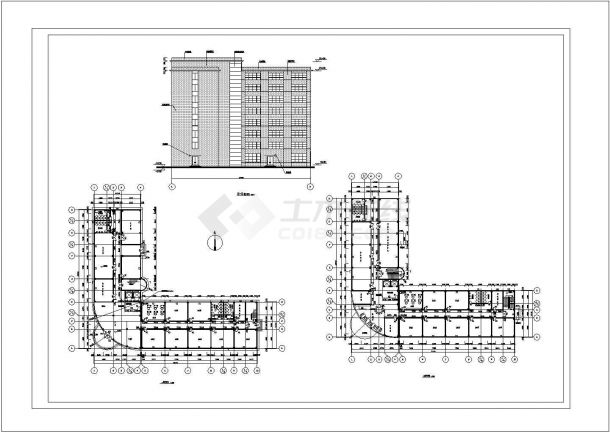 10441平米8层框架办公楼毕业设计cad图-图二