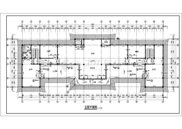 某景区多层仿古办公楼全套建筑CAD施工图(含汽车库坡道剖面图)-图二