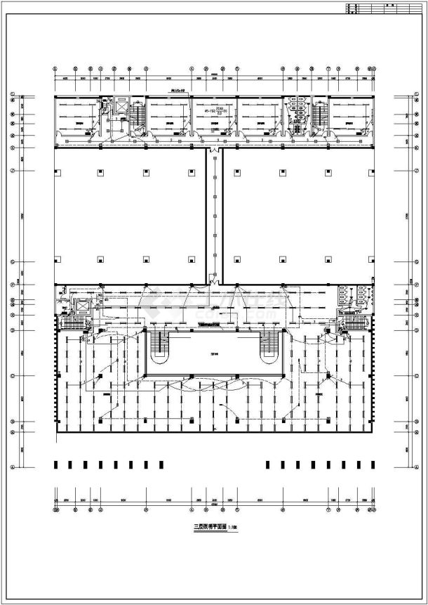 某地区大学图书馆电气CAD平面布置参考图-图二