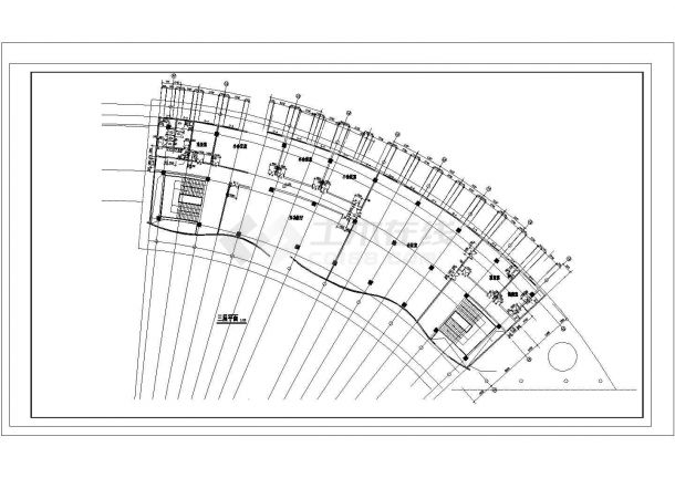 弧形酒店施工建筑cad图，共八张-图二