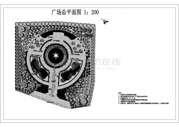 某中心广场CAD绿化景观图-图一