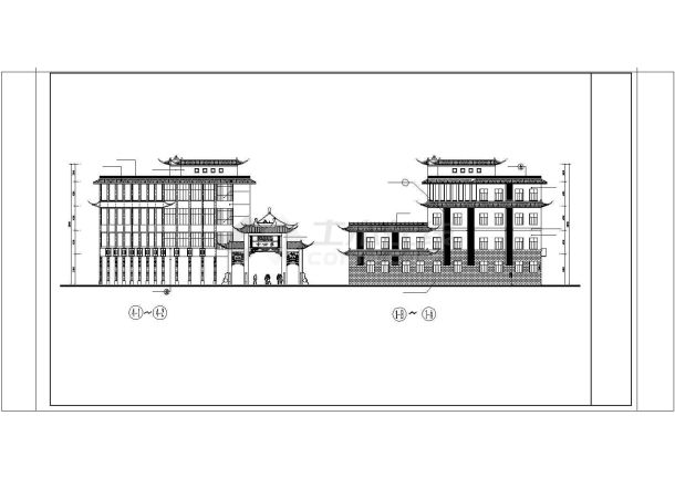  某仿古建筑CAD建筑设计方案图-图二