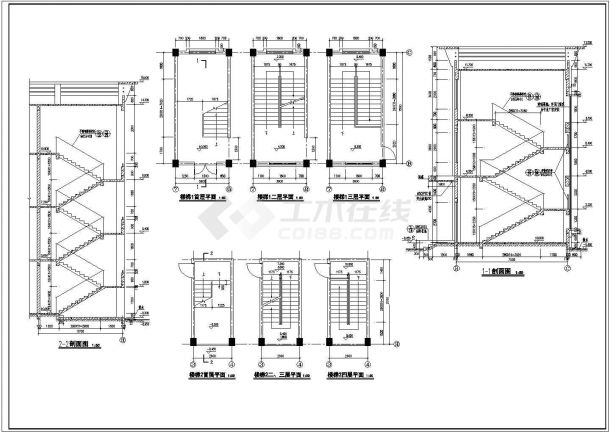 某地区多层宿舍楼建筑设计平立剖面施工cad图（含设计说明）-图二