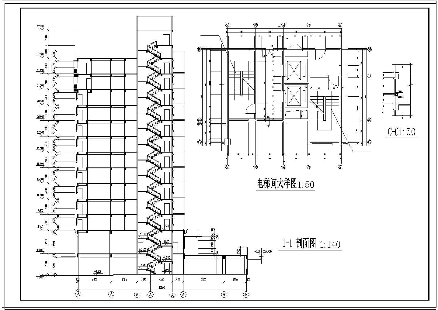 重庆中学教学楼CAD建施设计图