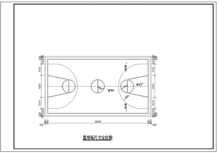 某大学篮球场绿化详细设计图_图1