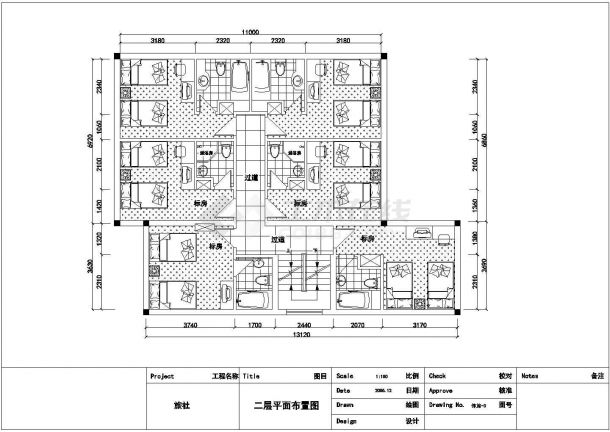 某商务宾馆建筑规划CAD详图-图一