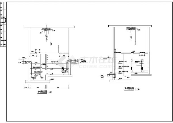 某县污水处理厂设计cad全套工艺施工图纸-图二