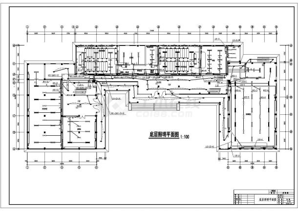 某学校中大型实验楼电气平面CAD图-图二