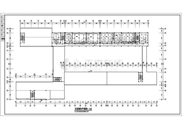 某多层中学教学楼全套cad设计施工图纸(含综合布线系统图)-图二