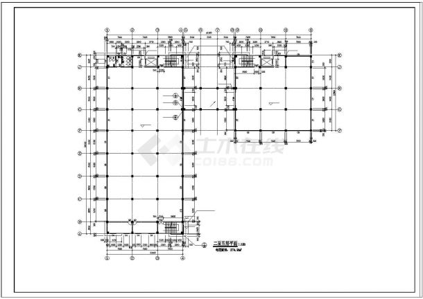 长61.5米 宽54米 5层9522.2平米现代厂房cad建施图-图二